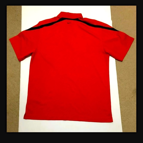 Nike Dri-Fit Golf Pebble Beach US Open 2010 Red Black Polo Shirt Short Sleeve L - Picture 11 of 12